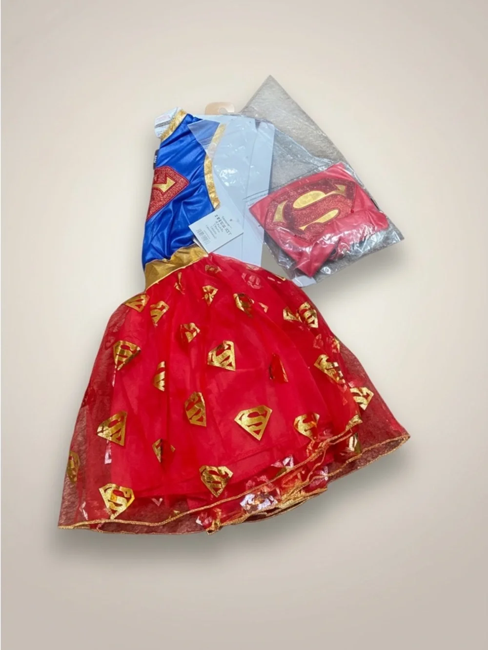 DC Comics Supergirl Blue & Red Tulle Cape Costume for Kids